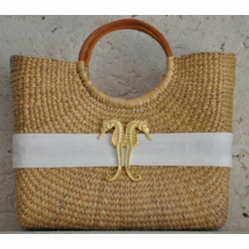 Seahorse Basket Bag with Ribbon