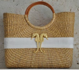Seahorse Basket Bag with Ribbon