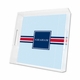 seersucker band red & navy lucite tray - square