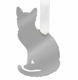 Short Haired Cat Ornament - Silver