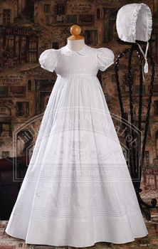 Short Sleeve Gown with Floral Shamrock Embroidery