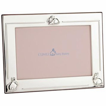 silver 3 bunnies frame 4X6