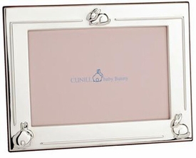 silver 3 bunnies frame 4X6