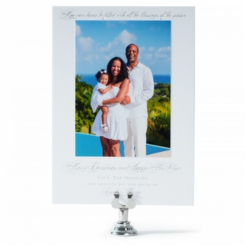 silver blessings holiday card