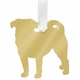 Silver Pug Christmas Ornament