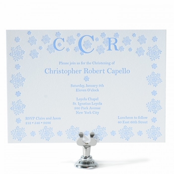 Snowy Christening Baptism Invitations