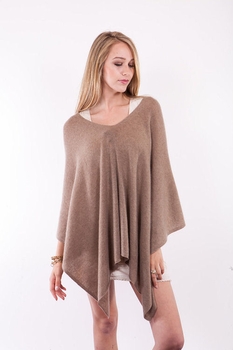 Solid Color Cashmere Poncho