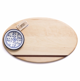 soundview millworks oval dip with ceramic bowl serving board