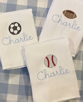 sports burp cloths set