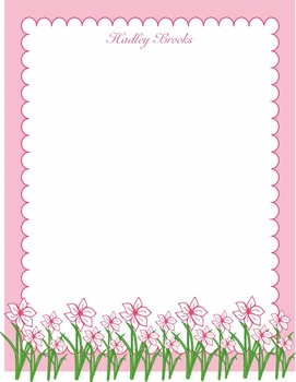 spring garden children's stationary