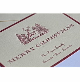 Stag in Forest Holiday Card