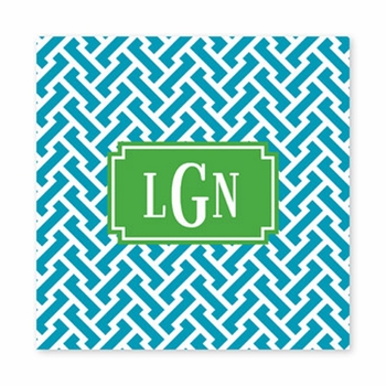 stella turquoise square paper coaster<br>set of 50