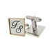 sterling silver and 14k gold rimmed square cuff links