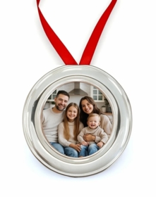 Sterling Silver Baby's First Christmas Photo Ornament