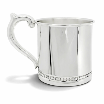 sterling silver beaded baby cup