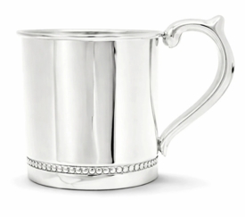 sterling silver beaded baby cup