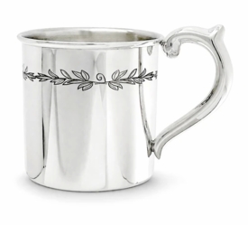 sterling silver floral baby cup