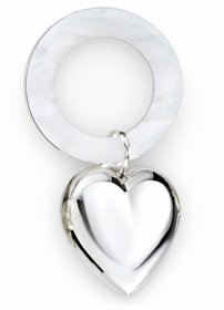 Sterling Silver Heart Rattle-Teething Ring