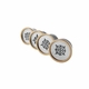 Sterling Silver Shirt Studs w/ 14k Gold Rim - Set of 4