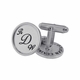 Sterling Silver with Sterling Silver Rimmed Round Cuff Links