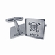 Sterling Silver with Sterling Silver Rimmed Square Cuff Links