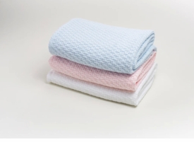 stonewashed basketweave baby blanket with binding