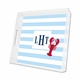stripe lobster lucite tray - square