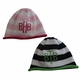 striped monogrammed beanie cap