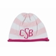 striped monogrammed beanie cap