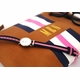 Striped Monogrammed Leather Flat Clutch
