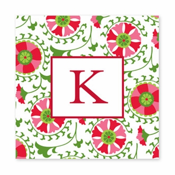suzani holiday square paper coaster<br>set of 50