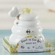 Sweet as Can Bee Ceramic Mini Honey Pot with Wooden Honey Dipper (3.4 oz) Honey Jar