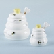 Sweet as Can Bee Ceramic Mini Honey Pot with Wooden Honey Dipper (3.4 oz) Honey Jar
