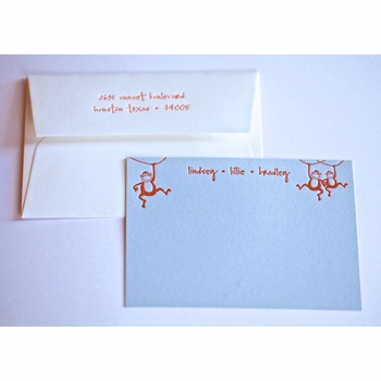 swinging monkey kids stationery