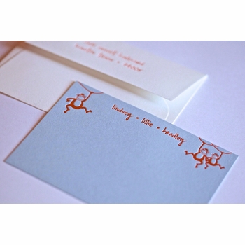swinging monkey kids stationery