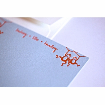 swinging monkey kids stationery