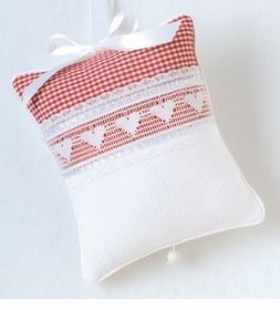 Tailored Custom Crib Ensemble - Red Checker