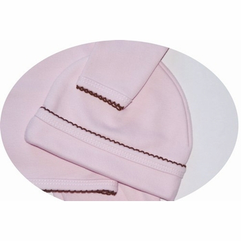 Take Me Home Set in Pink with Brown Picot Trim, 3 Piece