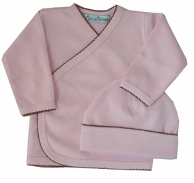 Take Me Home Set in Pink with Brown Picot Trim, 3 Piece