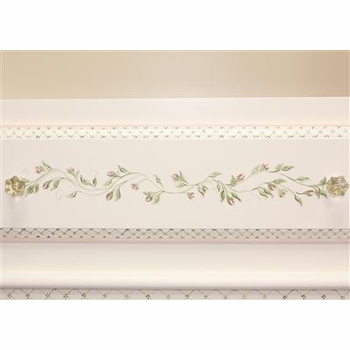 Tall French Bookcase - Floral Vines