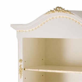 Tall French Bookcase - Linen/Gold Gilding