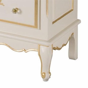 Tall French Bookcase - Linen/Gold Gilding