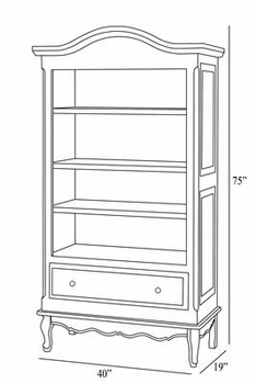 Tall French Bookcase - Linen/Gold Gilding