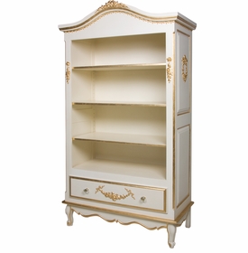 Tall French Bookcase - Linen/Gold Gilding