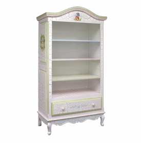 Tall French Bookcase Tone on Tone Crackle