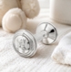 Teddy Bear Sterling Silver Baby Barbell Rattle