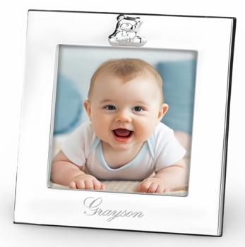 Teddy Bear Sterling Silver Baby Frame