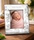 Teddy Train Birth Record Sterling Silver Baby Frame