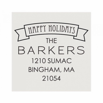 the barker holiday self - inking square stamp