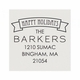 the barker holiday self - inking square stamp